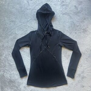 ALALA Flyweight Mesh Hoodie Black Women's S Long Sleeve‎ Pullover Athleisure Top